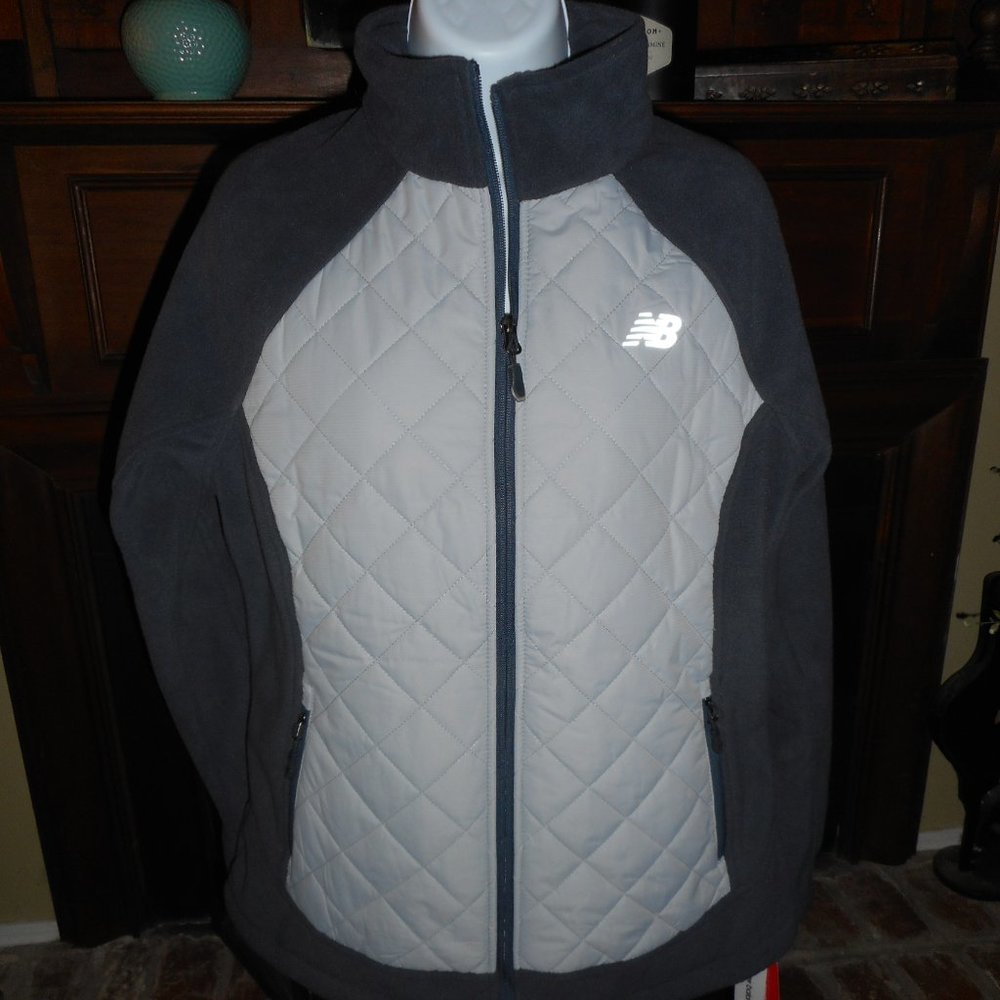 NWT grey New Balance micro fleece jacket, Large